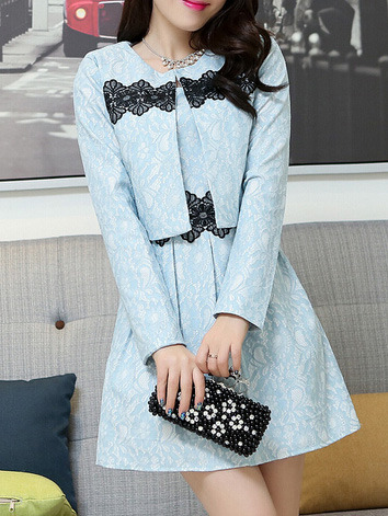 Summer fashion chiffon new korean style womens dresses fla1131-a-8811-65-blue