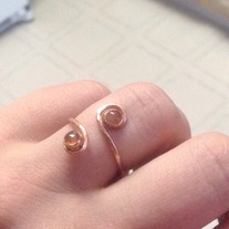 Sunstone wraparound copper  ring