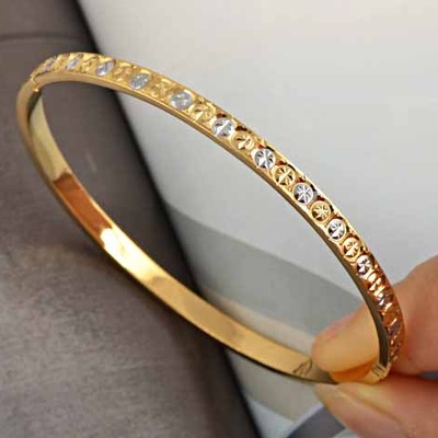 Amazing two tone gold bangle - Thumbnail 5