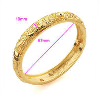 Dragon-Phoenix Gold Bangle - Thumbnail 1