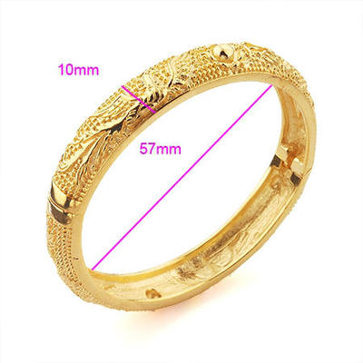 Dragon-phoenix gold bangle