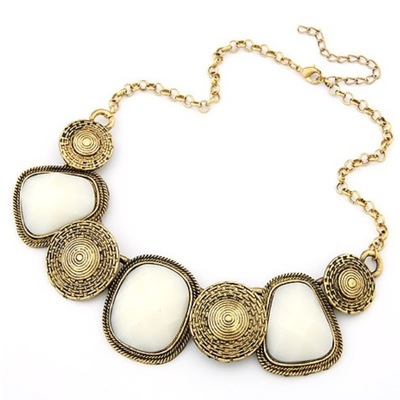 White and gold envy necklace