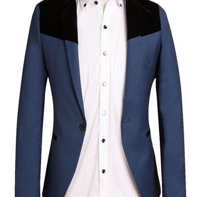 Free shipping long sleeve cotton mens suit jackets 922sj-f03-53-blue