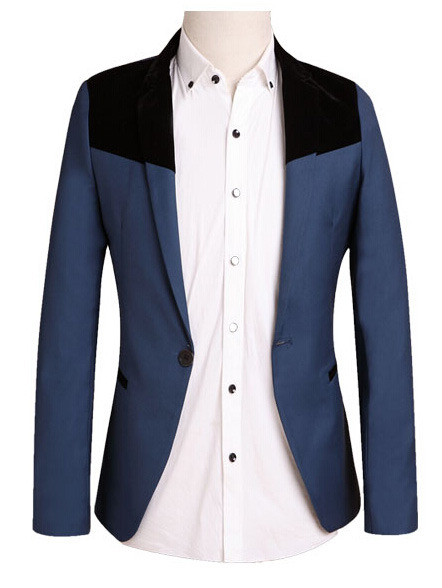 Free Shipping Long Sleeve Cotton Mens Suit Jackets 922SJ-F03-53-Blue