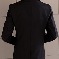 Free Shipping Long Sleeve Cotton Mens Suit Jackets 922SJ-F03-53-Blue - Thumbnail 4