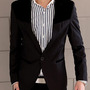 Free Shipping Long Sleeve Cotton Mens Suit Jackets 922SJ-F03-53-Black-1
