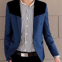 Free Shipping Long Sleeve Cotton Mens Suit Jackets 922SJ-F03-53-Black - Thumbnail 3