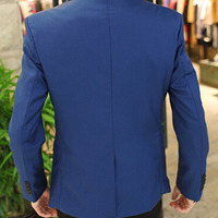 Free Shipping Long Sleeve Cotton Mens Suit Jackets 922SJ-F09-53-Black - Thumbnail 4