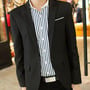 Free Shipping Long Sleeve Cotton Mens Suit Jackets 922SJ-F09-53-Blue-3