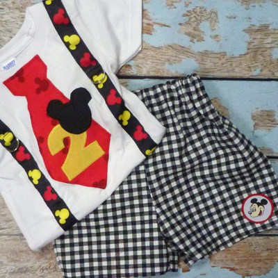 Mickey mouse 2nd birthday outfit, boys birthday outfit, second birthday - Thumbnail 5