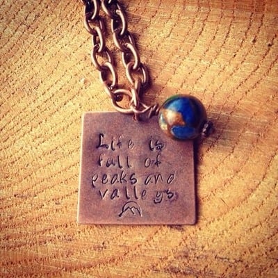 "life is full" hand stamped necklace