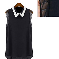  Loose Casual Chiffon Sleeveless Vest Shirt Tops Blouse - Thumbnail 1