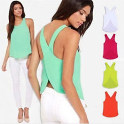 New chiffon sleeveless blouse sexy summer shirt tops women tank top
