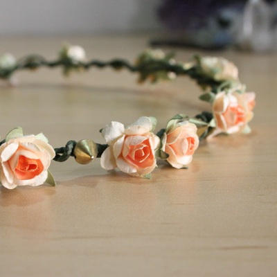 Spike peach floral crown ♥