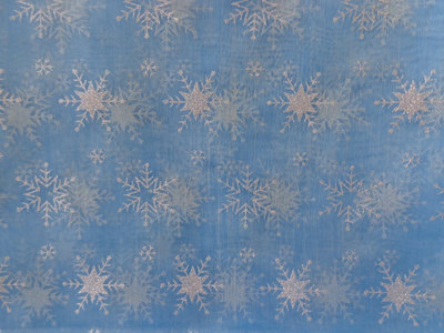 MAT2 mini Snowflake Print Organza Fabric for Frozen Elsa Cape dress meter 150cm Wide blue