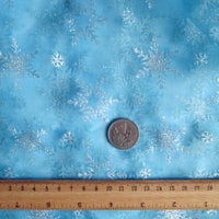 MAT2 mini Snowflake Print Organza Fabric for Frozen Elsa Cape dress meter 150cm Wide blue - Thumbnail 2