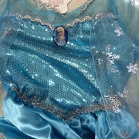 MAT25 one Yard plae blue Elsa Dress Fabric, 3mm Sequins on Satin, Sparkly and Shiny Tablecloth Fabric - Thumbnail 1