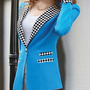 New Fashion Cotton Plain Womens Casual Suit Jackets FLA1131-A-6019-48-Blue-1