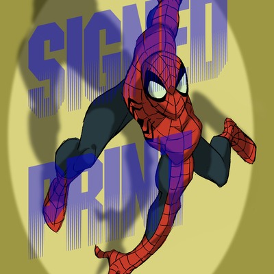 Spider-man signed print