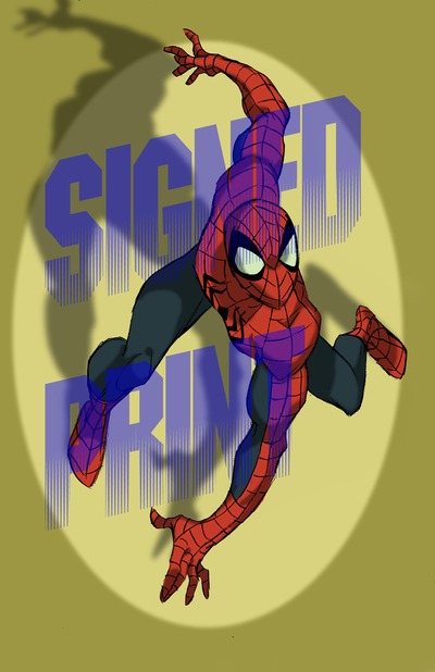 Spider-Man signed print