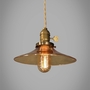 Amber Glass Industrial Pendant Lamp - Vintage Factory Light-1