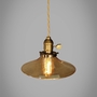Amber Glass Industrial Pendant Lamp - Vintage Factory Light-2