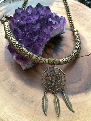 Dream Catcher Collar in Brass