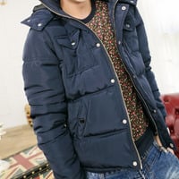 New Fashion Korean Style Long Sleeves Coat 925SJ-H02-108-Navy Blue - Thumbnail 1