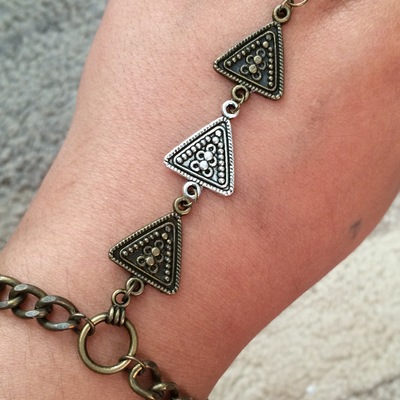 Boho love hand harness in mixed metals