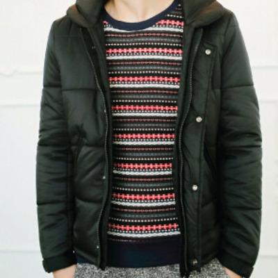 New fashion korean style long sleeves coat 925sj-h04-98-black