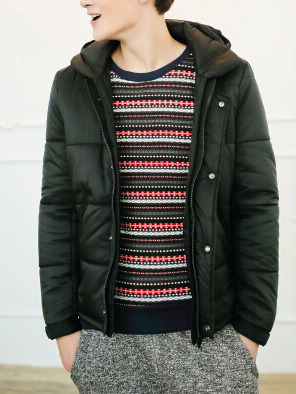 New fashion korean style long sleeves coat 925sj-h04-98-black