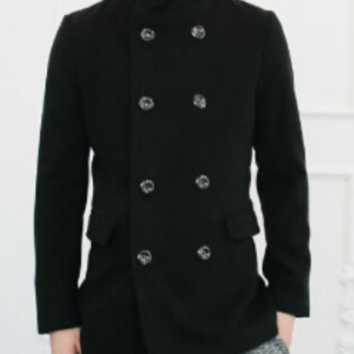 New fashion korean style long sleeves coat 925sj-h08-103-black