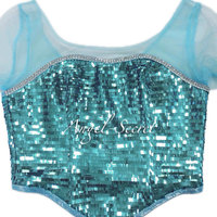 MAT23 Frozen Elsa Dress,Sparkly Rectangular Sequins on Mesh for Dress Costumes 135cm wide - Thumbnail 2