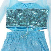 MAT23 Frozen Elsa Dress,Sparkly Rectangular Sequins on Mesh for Dress Costumes 135cm wide - Thumbnail 4