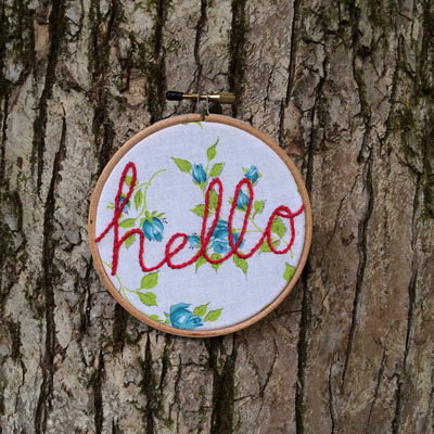"hello" - blue vintage floral