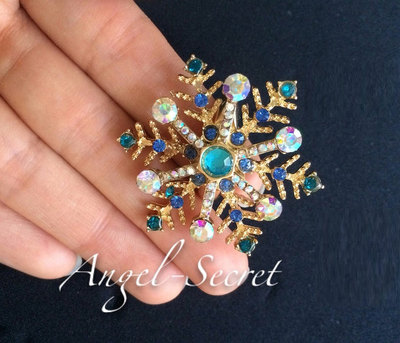 RING F Elsa Costume Snow Queen Anime Cosplay ring for frozen dress silver blue snowflake