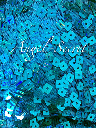 MAT5 Frozen Inspired Elsa blue square sequins viscose mesh Fabric 130CM Wide