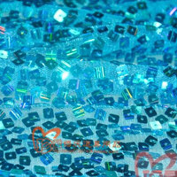 MAT5 Frozen Inspired Elsa blue square sequins viscose mesh Fabric 130CM Wide - Thumbnail 1