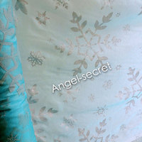 MAT2 SILVER BIG Snowflake Print blue Organza Fabric Frozen Elsa Cape dress meter 150cm Wide - Thumbnail 3