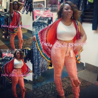 rainbow cardigan (tomato) 