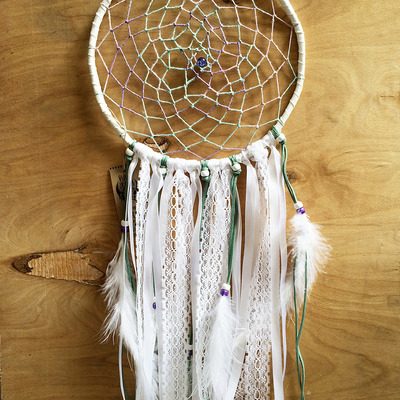 Angel tears dream catcher (mint) 9"