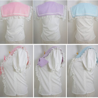 Apinko Design Sailor Moon Bubble Short Sleeve Bow Lace Shirt Top Free Ship SP140946 - Thumbnail 2