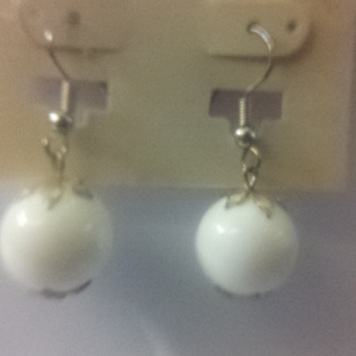Natural white colored coral dangle fashionable beautiful adorable earring