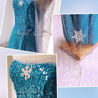 MAT7 Frozen Inspired Elsa 9mm Sequins Fabric 150CM Wide little stretch - Thumbnail 2