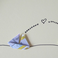 Eco Snail Mail - Rescued Map Love Sailboats - Thumbnail 2