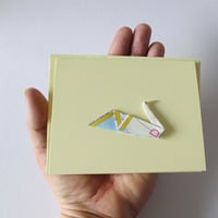 Stripey Eco Swan Snail Mail Card - Thumbnail 1