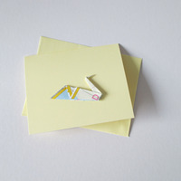 Stripey Eco Swan Snail Mail Card - Thumbnail 2