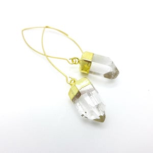 Crystal Quartz Point Earrings - Thumbnail 1
