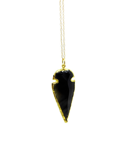 Black Obsidian Arrowhead Necklace