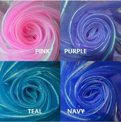 MAT12 Frozen Inspired Elsa bTurquoise Iridescent Crystal Organza Fabric BY Meter